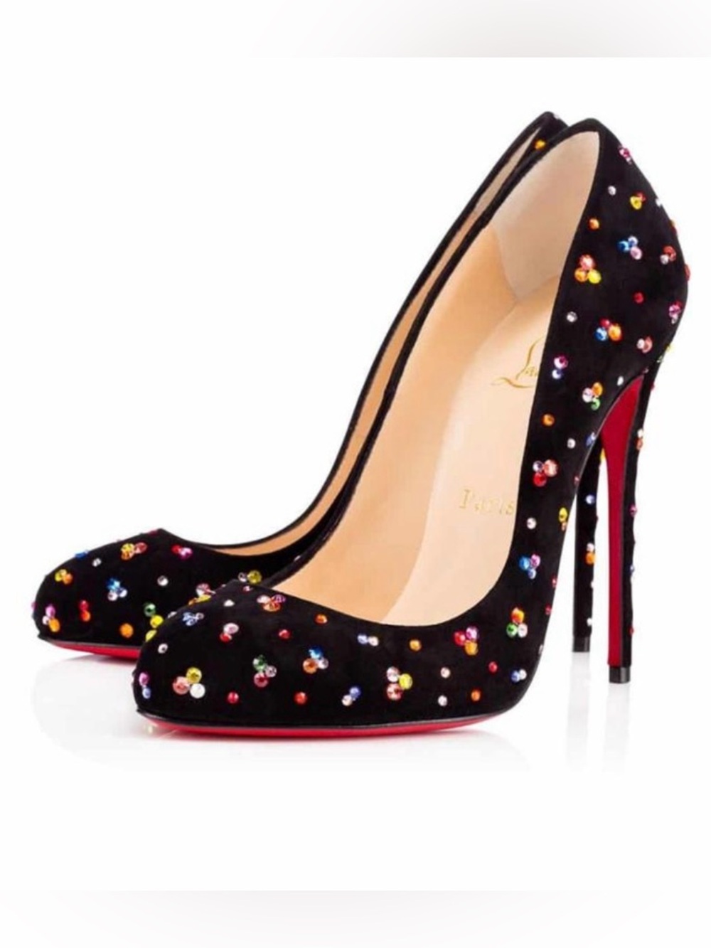 Christian Louboutin Dorisimma RARE Claire de lune strass heels RETAIL 1,2995